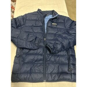 Eddie Bauer Women's Blue Button-Down Small Bubble Coat